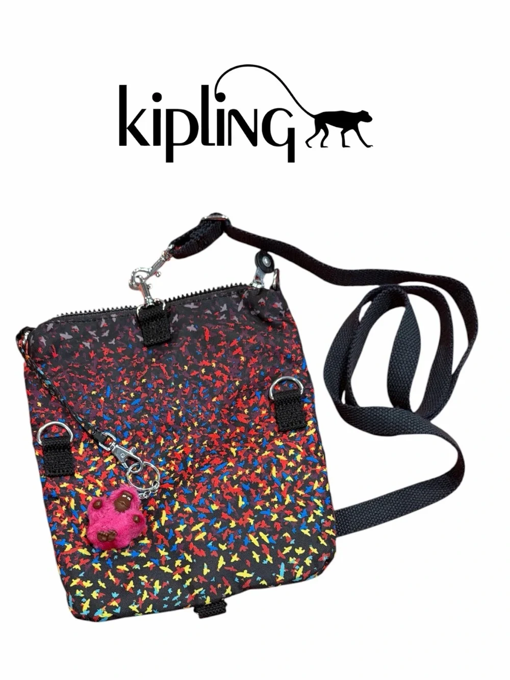 Kipling Alvar Crossbody Bag Multi-Color Bird Print
